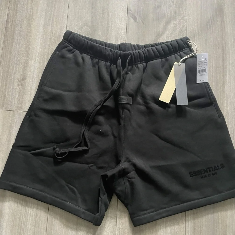 Large Essentials Black shorts